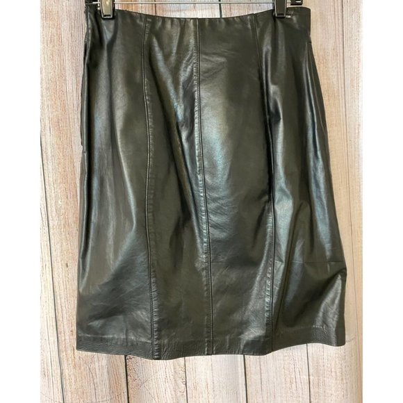 West Bay Black Leather Pencil Skirt - Picture 4 of 5